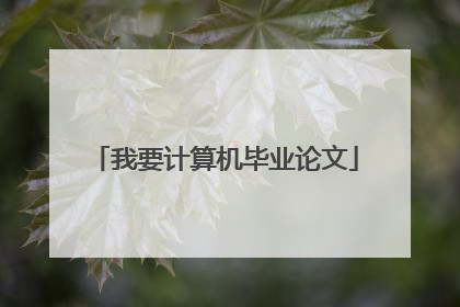 我要计算机毕业论文