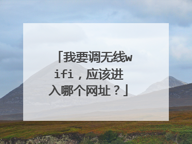 我要调无线wifi,应该进入哪个网址?