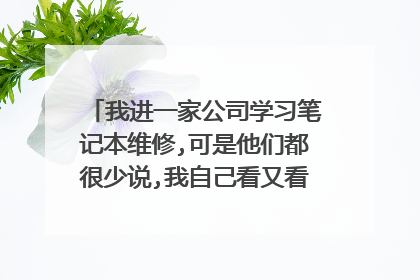 我进一家公司学习笔记本维修,可是他们都很少说,我自己看又看不懂,请问初学者应从哪方面入手