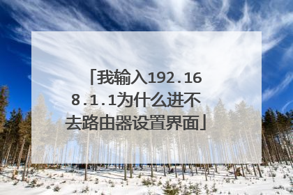 我输入192.168.1.1为什么进不去路由器设置界面