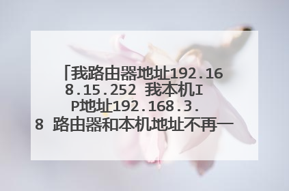 我路由器地址192.168.15.252 我本机IP地址192.168.3.8 路由器和本机地址不再一个网段也可以上网吗？