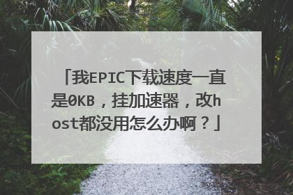 我EPIC下载速度一直是0KB,挂加速器,改host都没用怎么办啊?