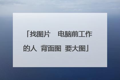 找图片  电脑前工作的人 背面图 要大图