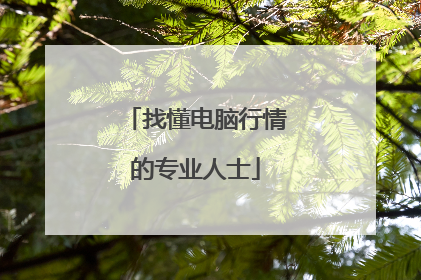 找懂电脑行情的专业人士