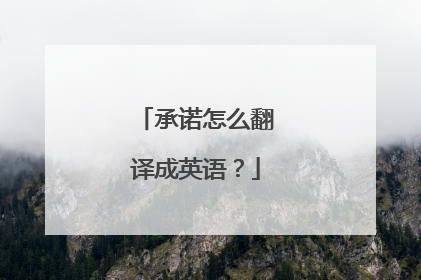 承诺怎么翻译成英语？
