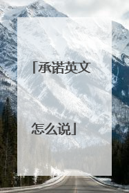 承诺英文怎么说
