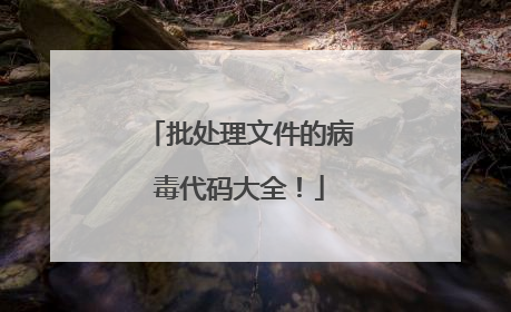 批处理文件的病毒代码大全！