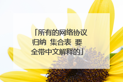 所有的网络协议归纳 集合表 要全带中文解释的