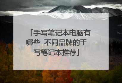 手写笔记本电脑有哪些 不同品牌的手写笔记本推荐