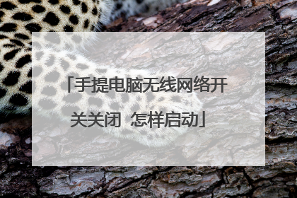 手提电脑无线网络开关关闭 怎样启动