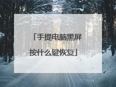 手提电脑黑屏按什么键恢复