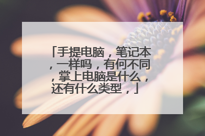 手提电脑,笔记本,一样吗,有何不同,掌上电脑是什么,还有什么类型,