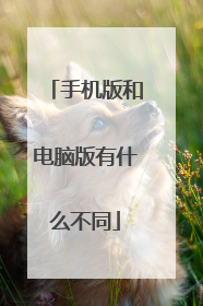 手机版和电脑版有什么不同
