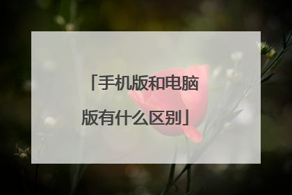 手机版和电脑版有什么区别