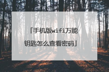 手机版wifi万能钥匙怎么查看密码