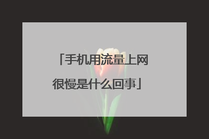 手机用流量上网很慢是什么回事