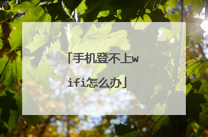 手机登不上wifi怎么办