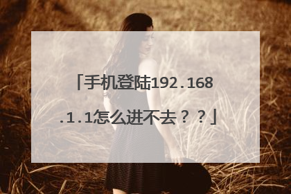 手机登陆192.168.1.1怎么进不去??
