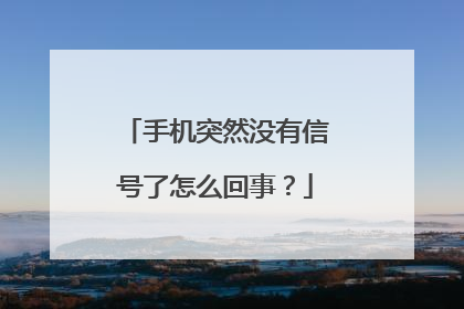 手机突然没有信号了怎么回事？