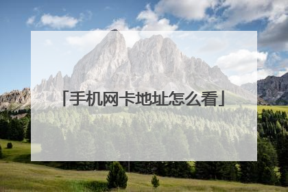 手机网卡地址怎么看