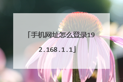 手机网址怎么登录192.168.1.1