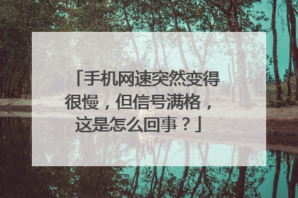手机网速突然变得很慢,但信号满格,这是怎么回事?