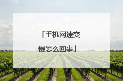 手机网速变慢怎么回事
