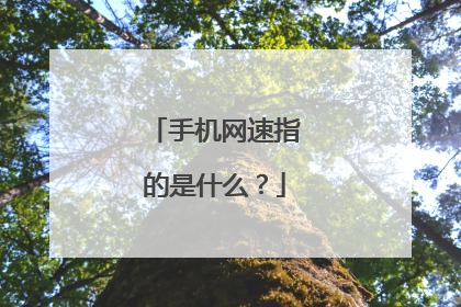 手机网速指的是什么？