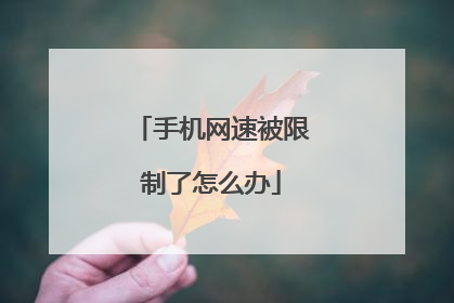 手机网速被限制了怎么办