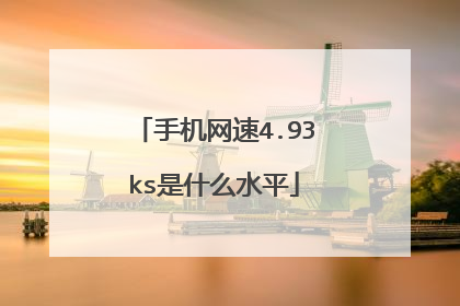 手机网速4.93ks是什么水平