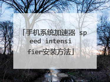 手机系统加速器 speed intensifier安装方法
