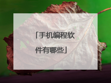 手机编程软件有哪些