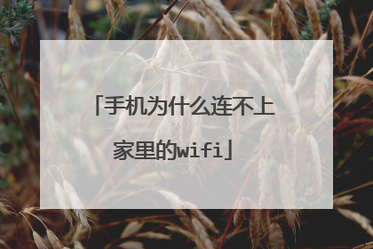 手机为什么连不上家里的wifi