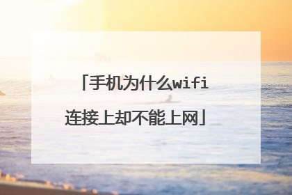 手机为什么wifi连接上却不能上网