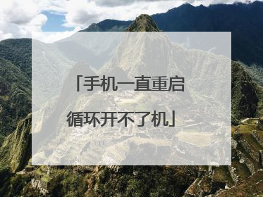 手机一直重启循环开不了机