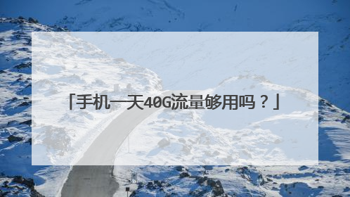手机一天40G流量够用吗？