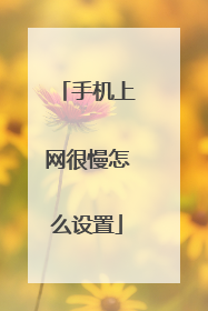 手机上网很慢怎么设置