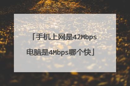 手机上网是42Mbps电脑是4Mbps哪个快