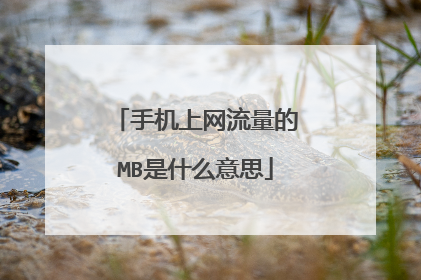 手机上网流量的MB是什么意思