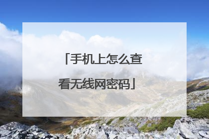 手机上怎么查看无线网密码