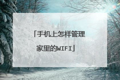 手机上怎样管理家里的WIFI