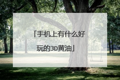 手机上有什么好玩的3D黄油