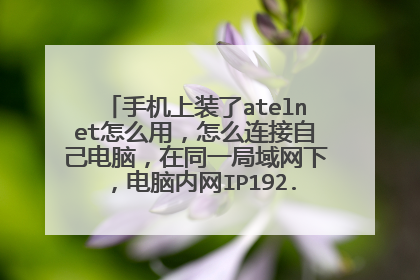 手机上装了atelnet怎么用，怎么连接自己电脑，在同一局域网下，电脑内网IP192.168.0.