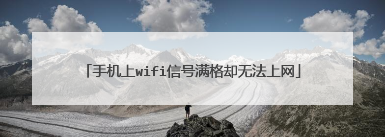 手机上wifi信号满格却无法上网
