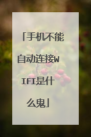 手机不能自动连接WIFI是什么鬼