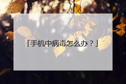 手机中病毒怎么办?