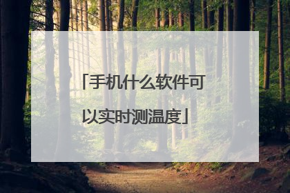 手机什么软件可以实时测温度