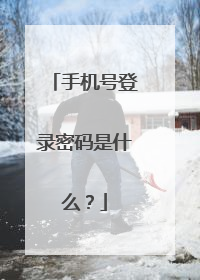手机号登录密码是什么?