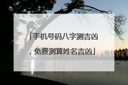 手机号码八字测吉凶,免费测算姓名吉凶