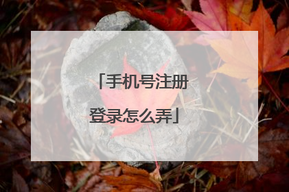 手机号注册登录怎么弄